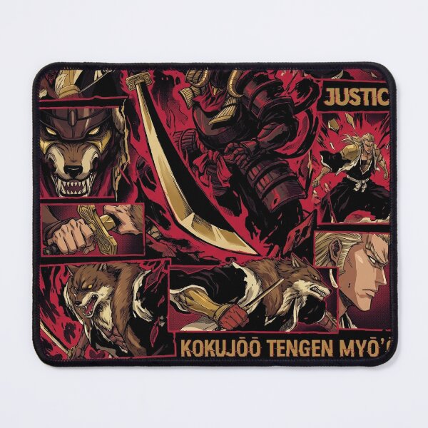 Item preview, Wolf Mask Captain Canine Warrior Bankai Tenken Kokujo Tengen Myo'o Loyal Shinigami Giant Armor Sword Anime Fan Art Portrait Illustration Poster T-Shirt Sticker Print Gift designed and sold by Senpaiwaves.