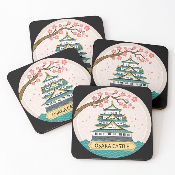 Item preview, Osaka Castle Cherry Blossom  – Cute Japan Travel Badge & Sakura Landmark Art designed and sold by VividOrganica.