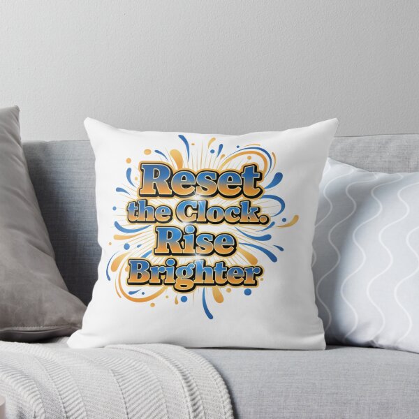 Item preview, Reset the Clock Rise Brighter-Bold New Year Motivation Typography Design designed and sold by Aarvya Fashion Club ( A.F.C ).