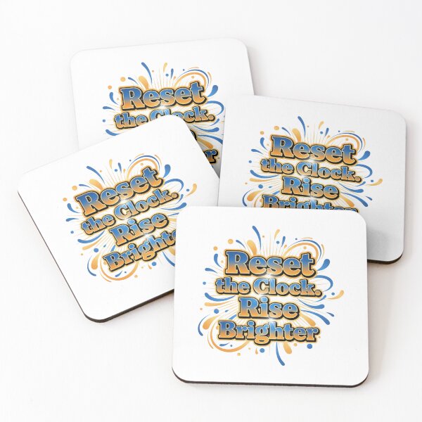 Item preview, Reset the Clock Rise Brighter-Bold New Year Motivation Typography Design designed and sold by Aarvya Fashion Club ( A.F.C ).