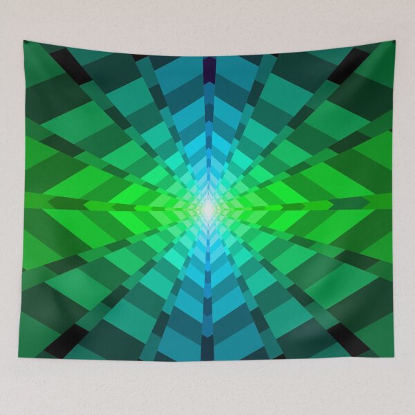 Item preview, Geometric Layout In Green, Turquoise, Blue, Geometric Abstraction, Abstract Art designed and sold by DDJust4U.