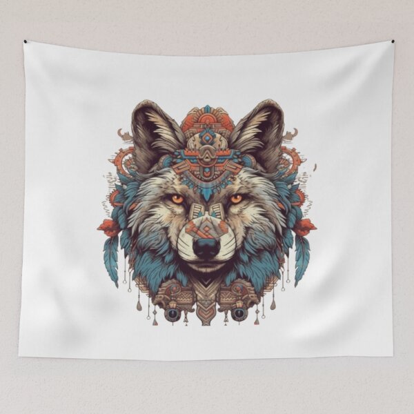 Item preview, Tribal Wolf Head Mandala Art Design designed and sold by NeoTeeFusion.