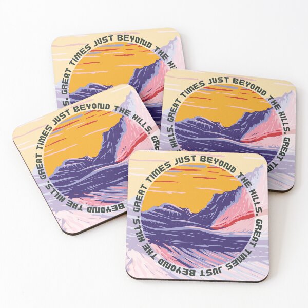 Item preview, Inspirational Mountain Sunset Quote Great Times Just Beyond The Hills designed and sold by studioarchive.