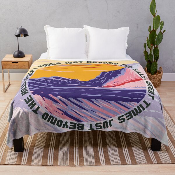 Item preview, Inspirational Mountain Sunset Quote Great Times Just Beyond The Hills designed and sold by studioarchive.
