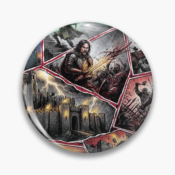 Item preview, Epic Helm's Deep Battle Lord of the Rings LOTR Rohan Uruk-Hai Siege Rain Arrows Théoden Aragorn Legolas Gimli Gandalf Dawn Charge Collage Fan Art Poster T-Shirt Sticker Print Gift designed and sold by Senpaiwaves.