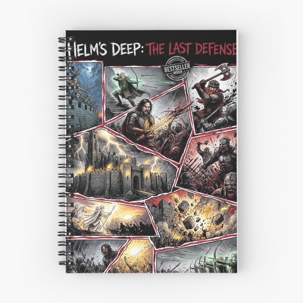 Item preview, Epic Helm's Deep Battle Lord of the Rings LOTR Rohan Uruk-Hai Siege Rain Arrows Théoden Aragorn Legolas Gimli Gandalf Dawn Charge Collage Fan Art Poster T-Shirt Sticker Print Gift designed and sold by Senpaiwaves.