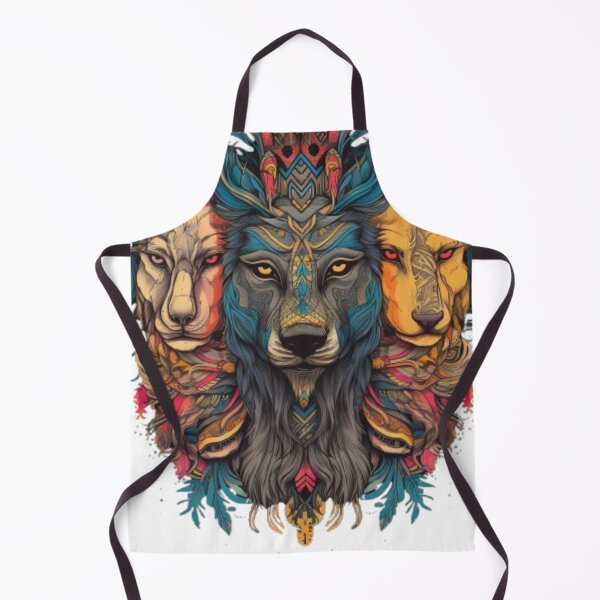Item preview, Triple Wolf Spirit Mandala Art designed and sold by NeoTeeFusion.
