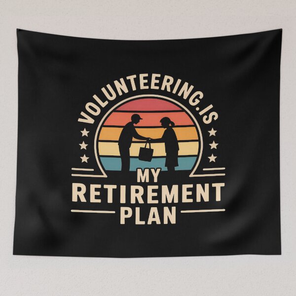 Item preview, Volunteering Is My Retirement Plan – Sunset Silhouette Charity  designed and sold by VividOrganica.