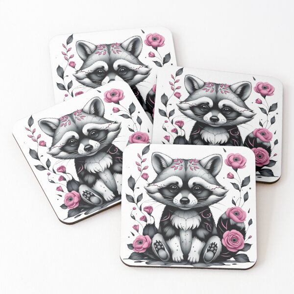 Item preview, Cute Raccoon with Ink Splash designed and sold by WhereHopeBlooms.