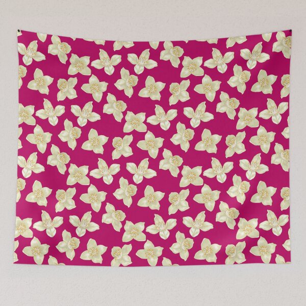 Item preview, Beautiful jasmine blooming flowers pattern designed and sold by Yulia Fushtey.