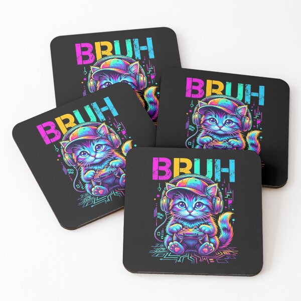 Item preview, Bruh Gamer Cat, Gaming Cat Headphones Controller Gift, Funny Gamer Kitty Aesthetic Graphic Tee designed and sold by saloui.