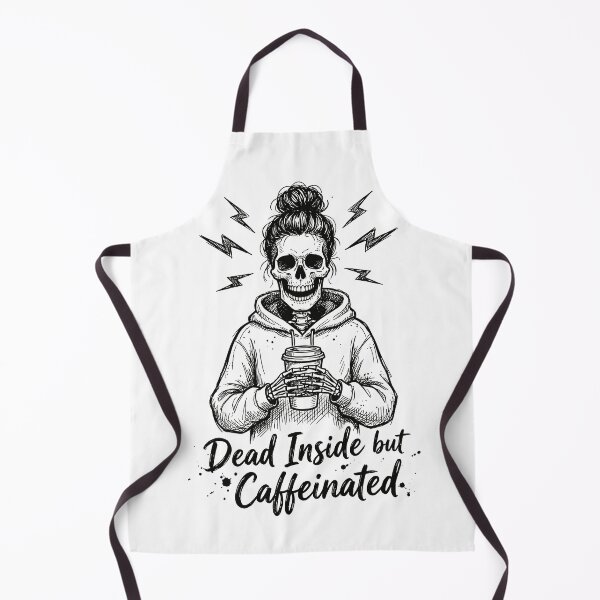 Item preview, Dead Inside but Caffeinated Funny Skeleton Coffee Design designed and sold by CreativeHymms.