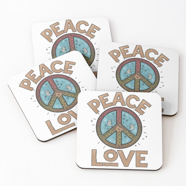 Item preview, “Peace & Love – Minimalist Positive Vibes T-Shirt” designed and sold by rsuniquestyle.