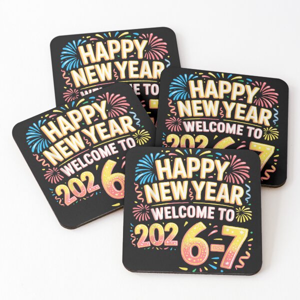 Item preview, Colorful Happy New Year Celebration Typography With Fireworks Illustration designed and sold by LeonellDavy.