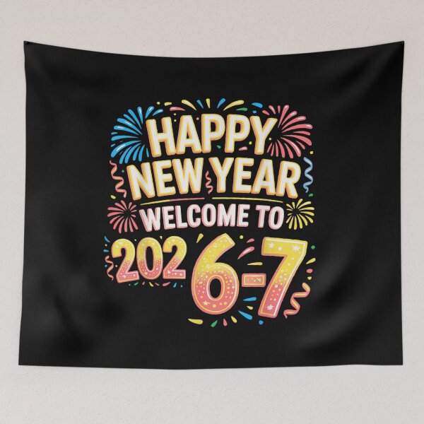 Item preview, Colorful Happy New Year Celebration Typography With Fireworks Illustration designed and sold by LeonellDavy.