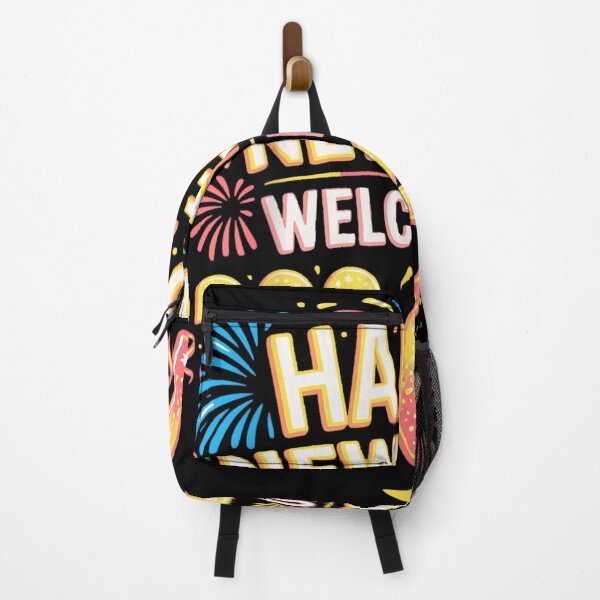 Item preview, Colorful Happy New Year Celebration Typography With Fireworks Illustration designed and sold by LeonellDavy.