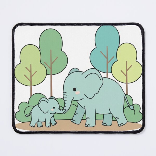 Item preview, Mother and Baby Elephant Walking in Forest | Cute Wildlife Vector Art designed and sold by Fandom Universe.