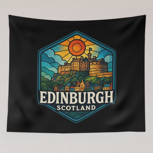 Item preview, Edinburgh Scotland Stained Glass Travel designed and sold by TomFrontierArt.