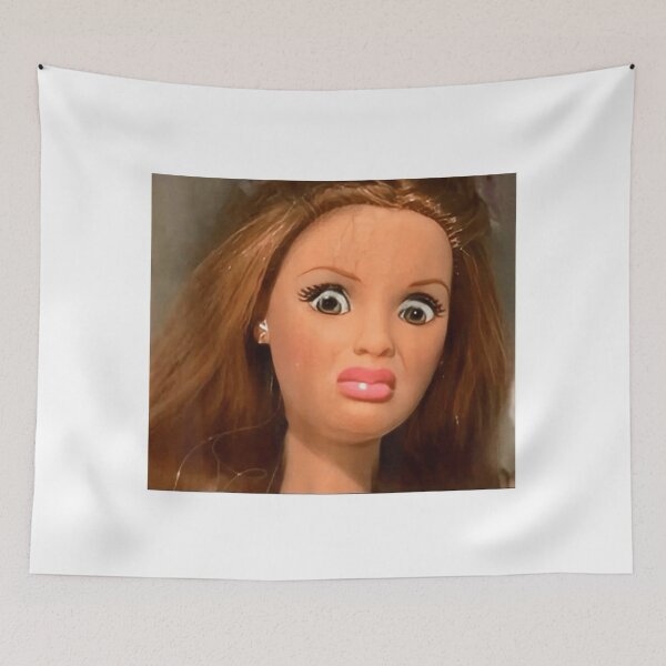 Item preview, Uncanny Doll Staring Expression Creepy Surreal Horror Portrait designed and sold by LeonellDavy.