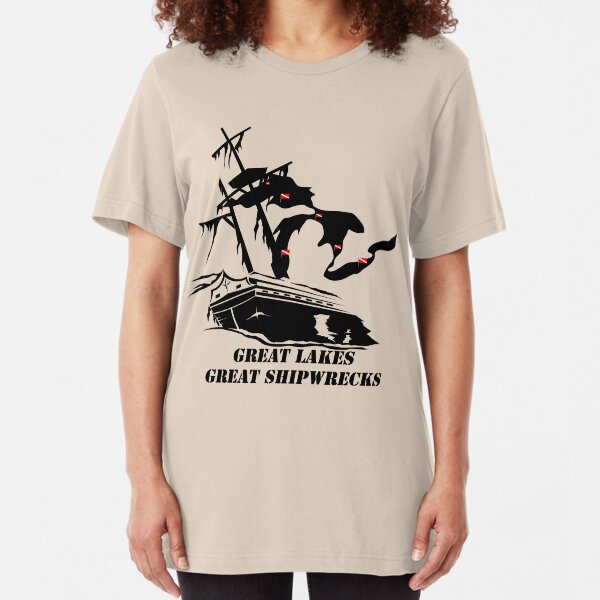 Great Lakes, Great Shipwrecks - Black Slim Fit T-Shirt