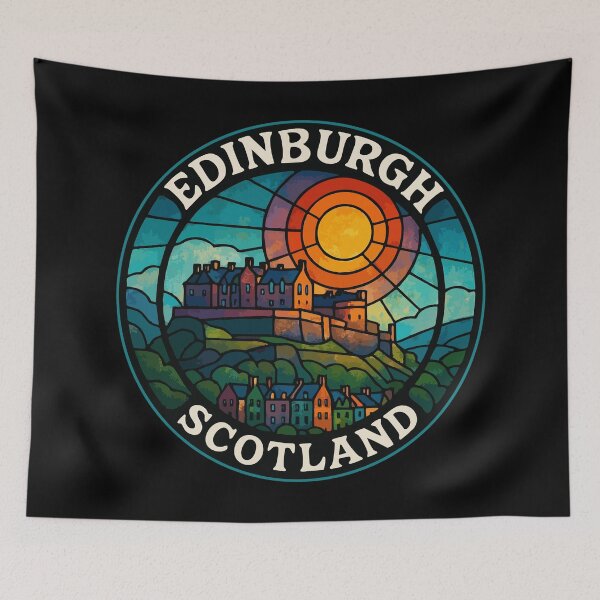 Item preview, Edinburgh Scotland Stained Glass Art Travel designed and sold by TomFrontierArt.