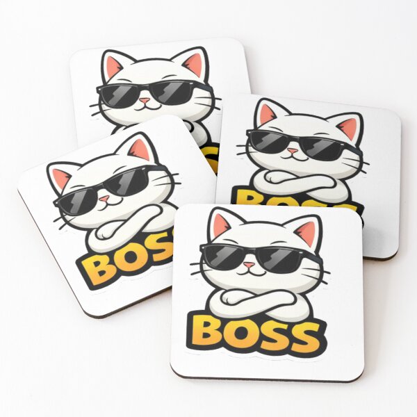 Item preview, Boss Cat Sticker – Cool Cat with Sunglasses Funny Cartoon Design designed and sold by Next Level Prints.