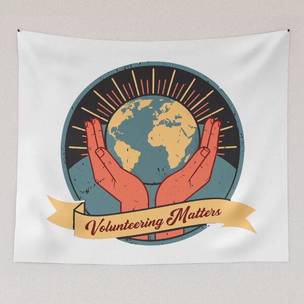 Item preview, Volunteering Matters – Vintage Globe Badge Design for Community Service designed and sold by VividOrganica.