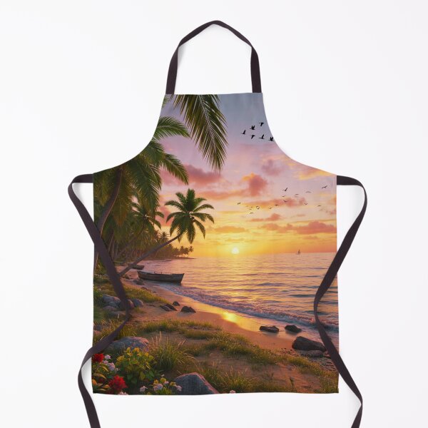 Item preview, Tropical Golden Hour – Serene Sunset Beach Paradise designed and sold by Fateh-Kro ⭐⭐⭐⭐⭐.