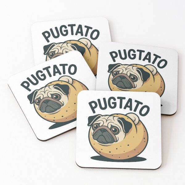 Item preview, Pugtato Funny Pug Potato Cartoon designed and sold by MonkiFlipp.