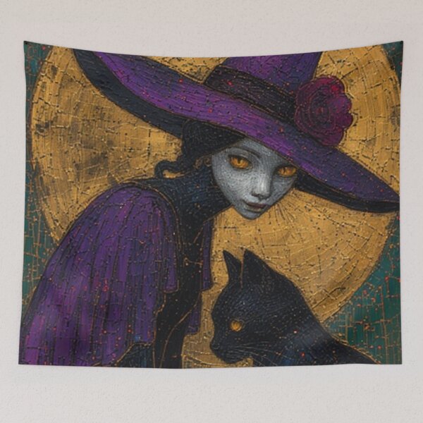 Item preview, Abstract Witch and Her Cat designed and sold by TheDarkWardrobe.