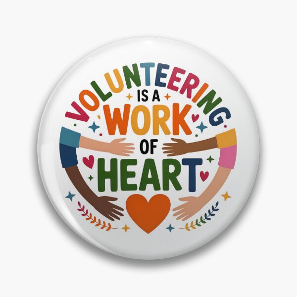 Item preview, Volunteering is a Work of Heart – Colorful Whimsical Community Design designed and sold by VividOrganica.