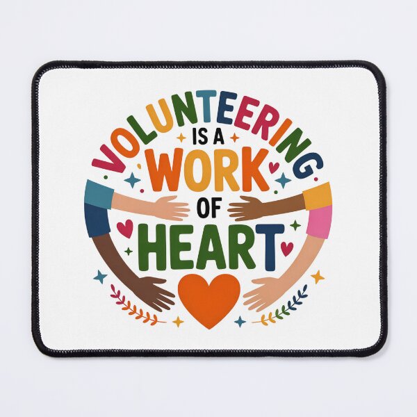 Item preview, Volunteering is a Work of Heart – Colorful Whimsical Community Design designed and sold by VividOrganica.