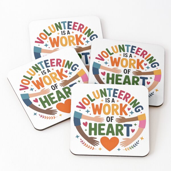 Item preview, Volunteering is a Work of Heart – Colorful Whimsical Community Design designed and sold by VividOrganica.