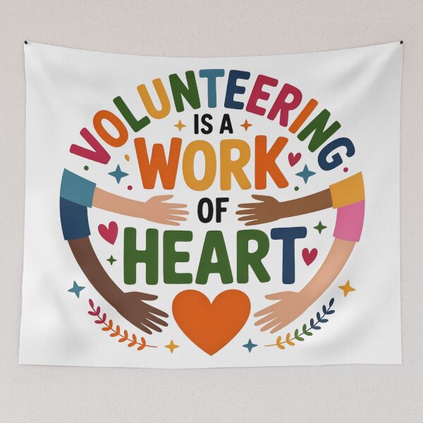 Item preview, Volunteering is a Work of Heart – Colorful Whimsical Community Design designed and sold by VividOrganica.