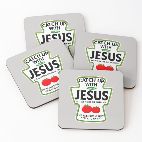Item preview, Catch Up with Jesus Funny Christian Ketchup Pun Food Meme designed and sold by TESTTES.