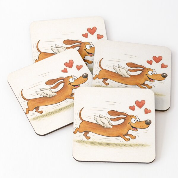 Item preview, Love Is in the Air – Flying Dachshund with Hearts designed and sold by Darlin8888.