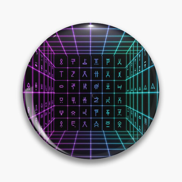 Item preview, Hieroglyph Neon Grid designed and sold by AnadAA.