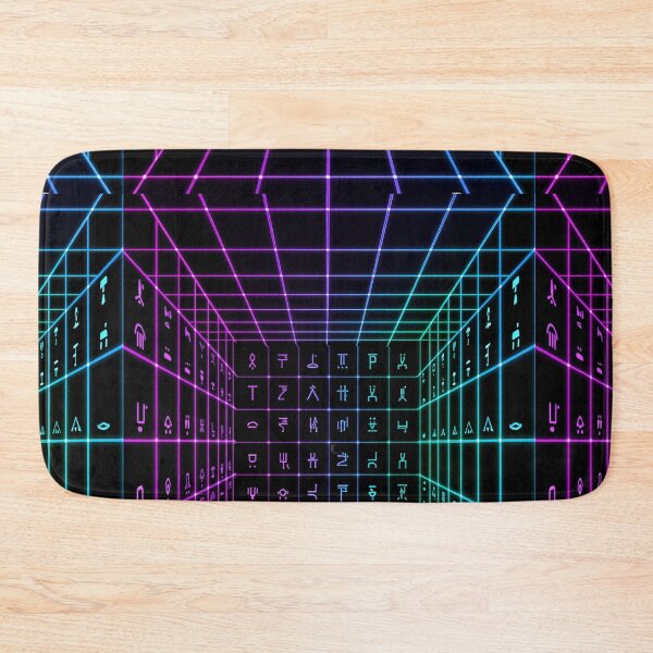Item preview, Hieroglyph Neon Grid designed and sold by AnadAA.