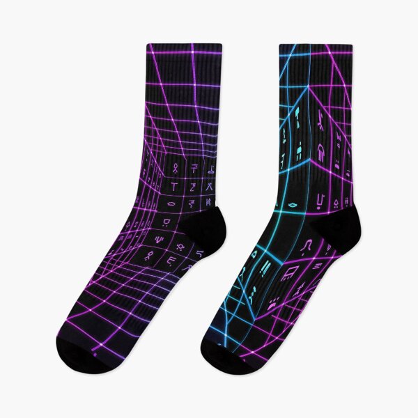 Item preview, Hieroglyph Neon Grid designed and sold by AnadAA.