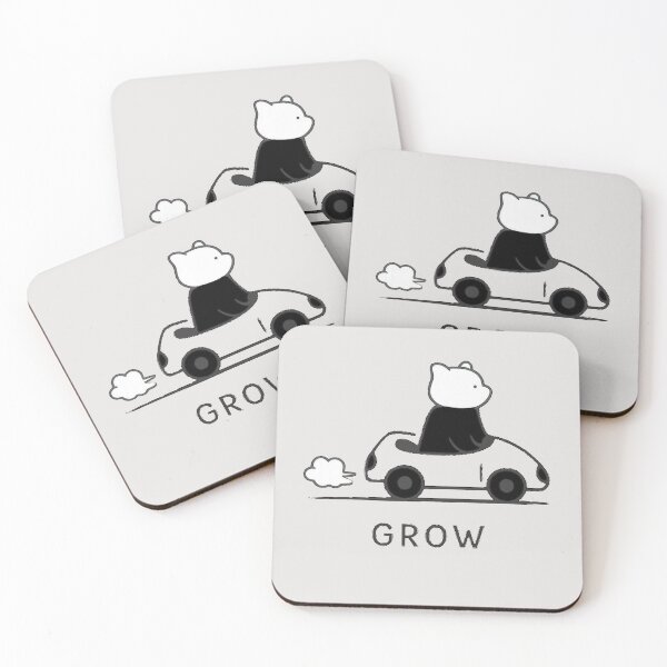 Item preview, Cute Bear Driving Car Grow Quote – Minimal Motivation T-Shirt designed and sold by KDesignCrafts.