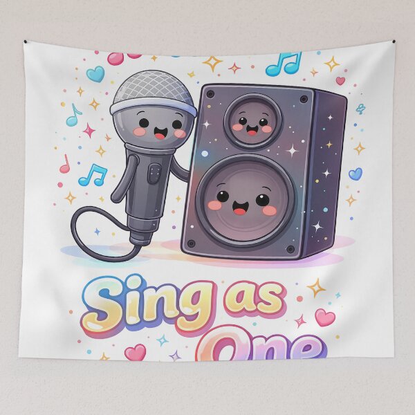 Item preview, Microphone and Speaker – Sing as One Illustration designed and sold by SoulenCify.