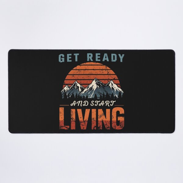 Item preview, Get Ready and Start Living Vintage Mountain Sunset Adventure Quote Design designed and sold by matjaralbalad.