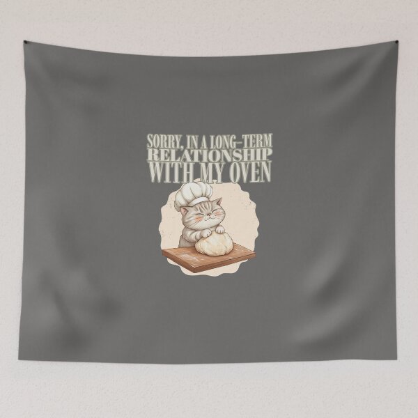 Item preview, Sorry, IN A LONG TERM RELATIONSHIP WITH MY OVEN Cat designed and sold by JusTiceT-shirts.