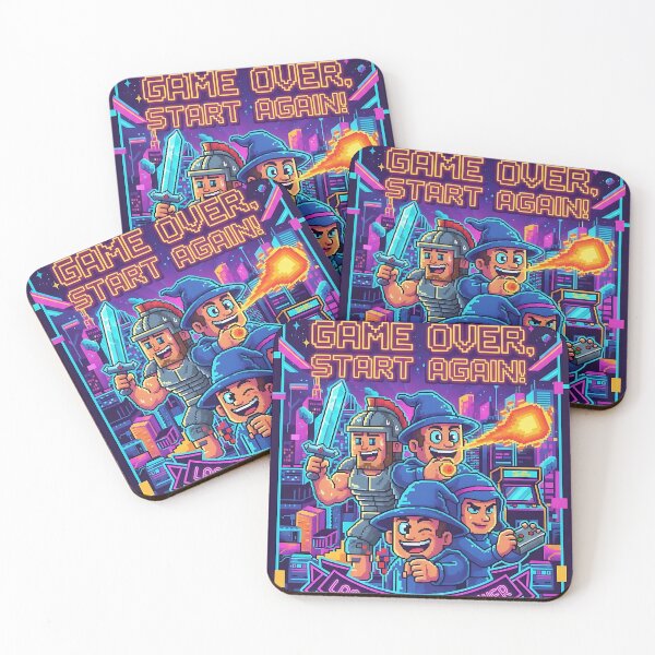 Item preview, Game Over, Start Again – Retro Pixel Gamer Squad designed and sold by iwzzuel.