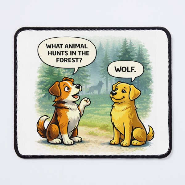 Item preview, What Animal Hunts in the Forest Wolf Funny Dog Design designed and sold by TroyTheTerrific.
