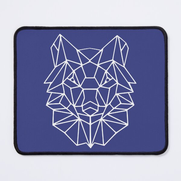 Artikelvorschau, Weißer geometrischer Wolfskopf entworfen und verkauft von chromyral-creations.