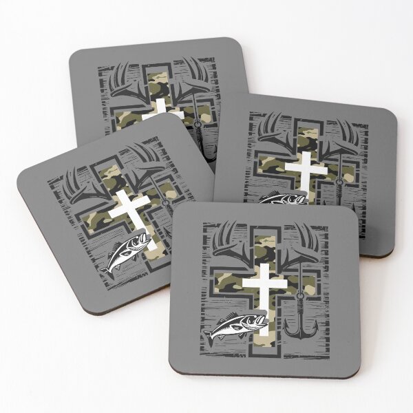 Item preview, Faith Fishing Hunting Camo Cross with Hook Bass Christian designed and sold by KristineLi.