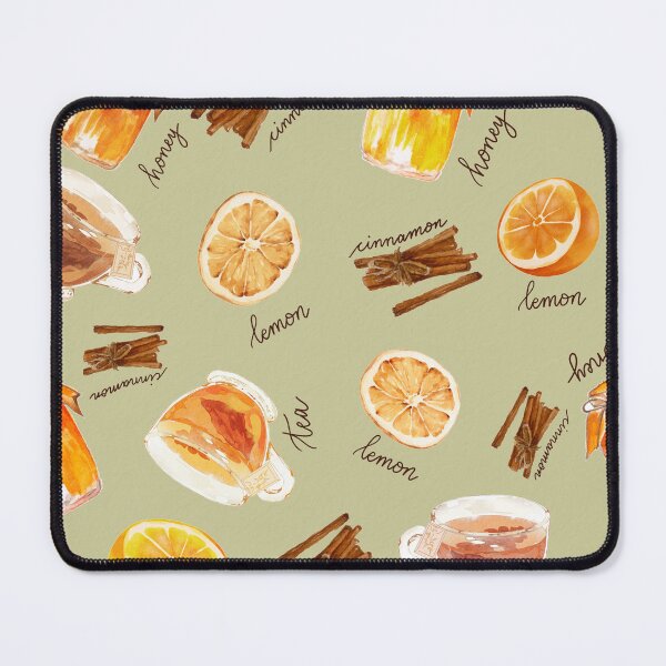 Item preview,   Cozy Tea Time Watercolor Pattern with Handettering - Yellow-green designed and sold by Stella Maris Designs.