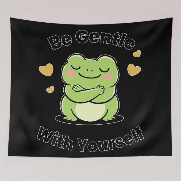 Item preview, Be Gentle With Yourself – Cute Frog Self Care Quote designed and sold by Kewessthetic.