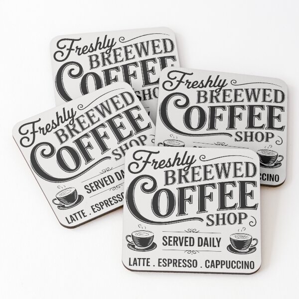 Item preview, Freshly Brewed Coffee Shop Served Daily Vintage designed and sold by Zhaar.